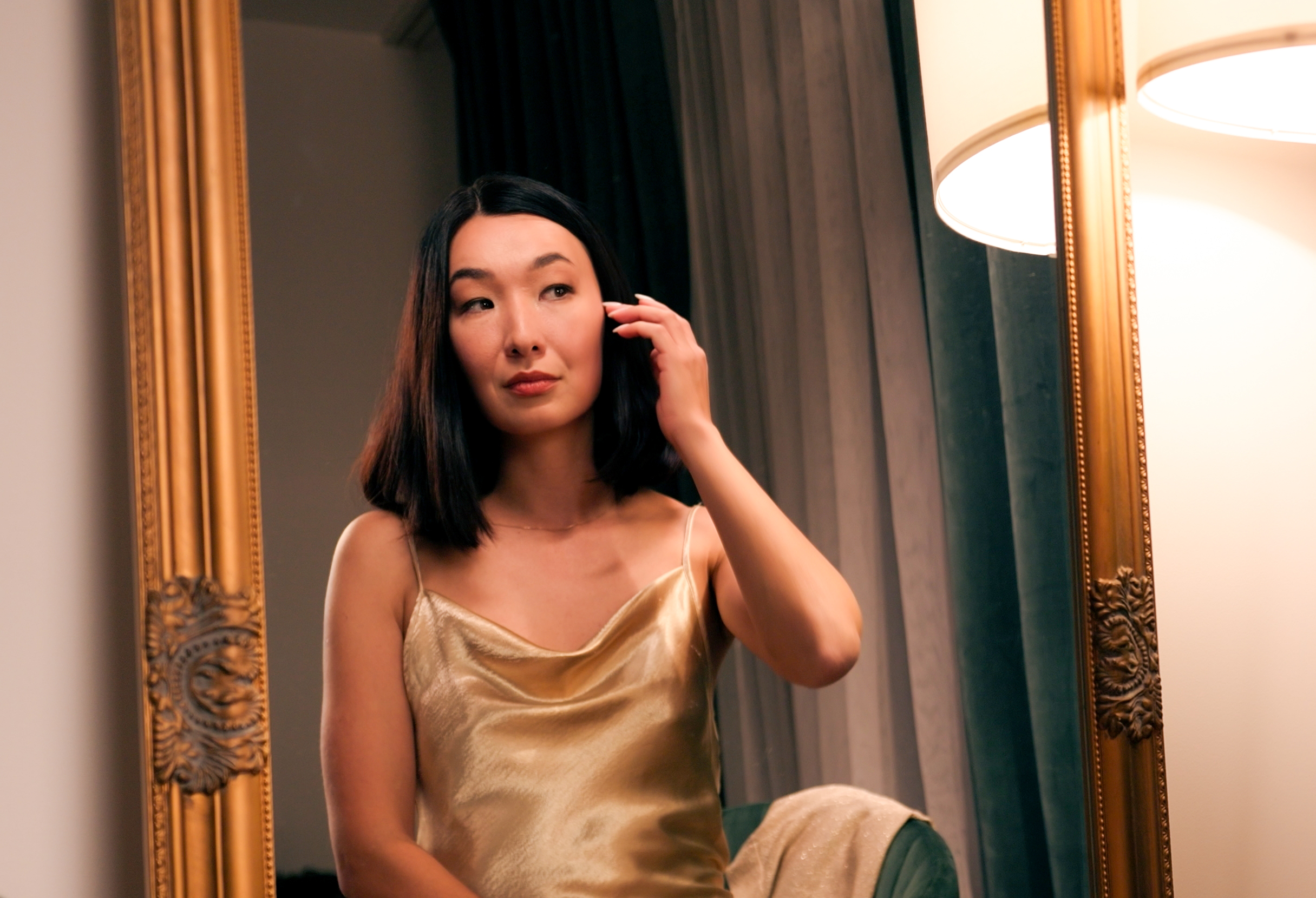 one women with radiant, healthy skin